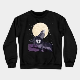 Wolves Howling At The Moon Crewneck Sweatshirt